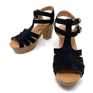 Qupid Chunky Caged Heels Sz 7